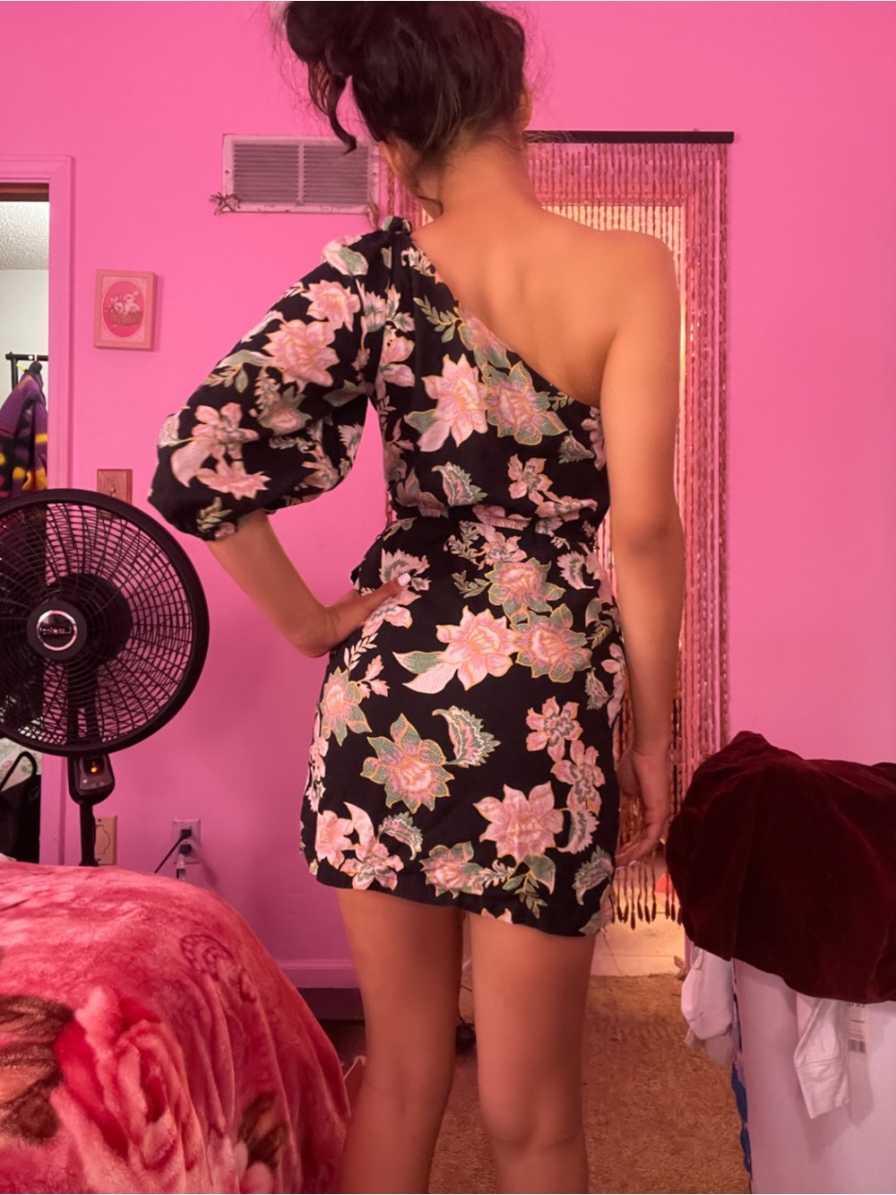 floral one-shoulder dress